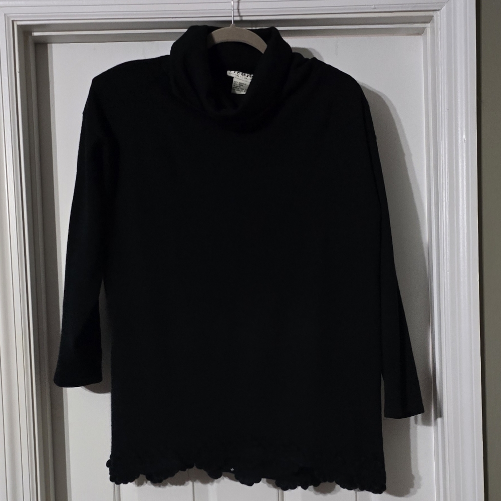 Vintage Premier Designer Black Wool Sweater